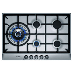 Bosch PCS815B90E Gas Hob, Brushed Steel